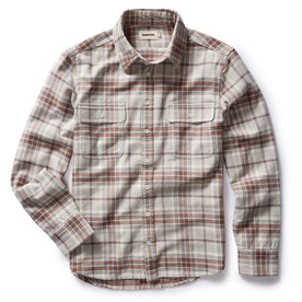 flatlay of The Ledge Shirt in Redwood Plaid, in full