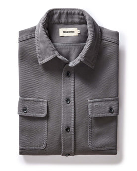 folded flatlay of The Ledge Shirt in Shale Twill, Wovens by Taylor Stitch
