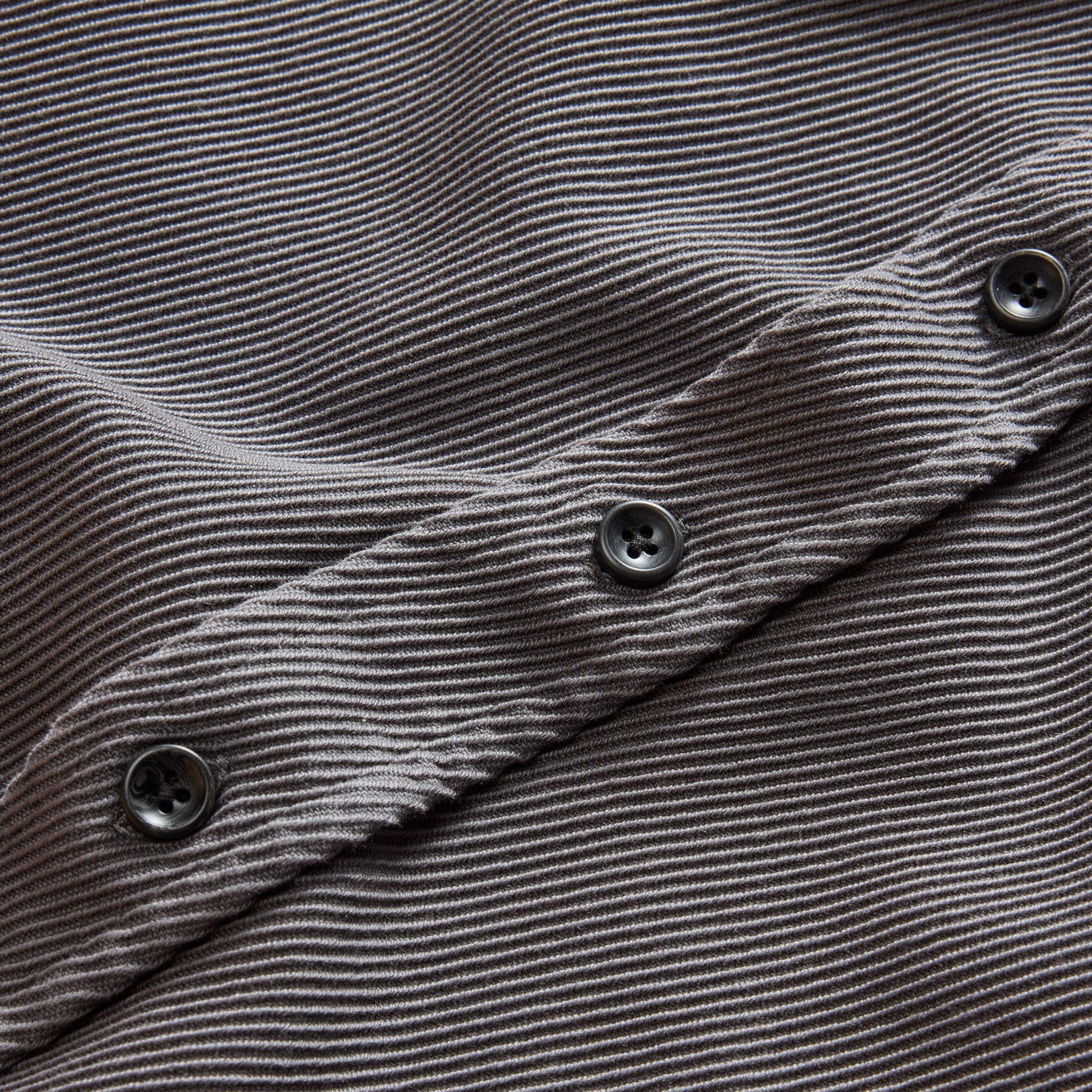 material shot of the buttons on The Ledge Shirt in Shale Twill, Wovens by Taylor Stitch