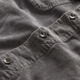 material shot of the buttons on The Long Haul Jacket in Shale Cord