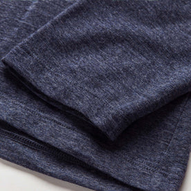 material shot of the cuffs on The Merino Henley in Heather Navy