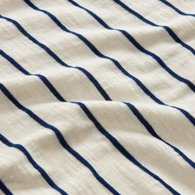material shot of the stripes on The Organic Cotton Polo in Bleached Natural Stripe