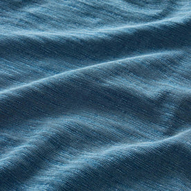 material shot of the slub pattern on The Organic Cotton Polo in Washed Indigo