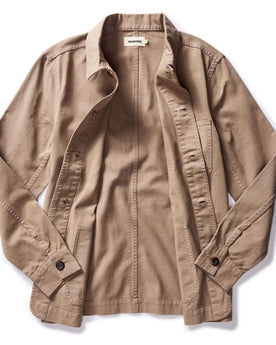 flatlay of The Ojai Jacket in Organic Dried Earth Foundation Twill open, Outerwear by Taylor Stitch