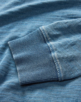 material shot of the cuffs on The Organic Cotton Henley in Washed Indigo, Knits by Taylor Stitch