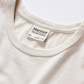 material shot of the neck opening on The Organic Cotton Tee in Trail Buddies