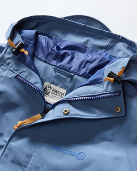 material shot of the hood on The Owens Parka in Moonlight Gore-Tex, Outerwear by Taylor Stitch