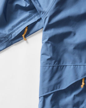 material shot of the zipper closures on The Owens Parka in Moonlight Gore-Tex, Outerwear by Taylor Stitch