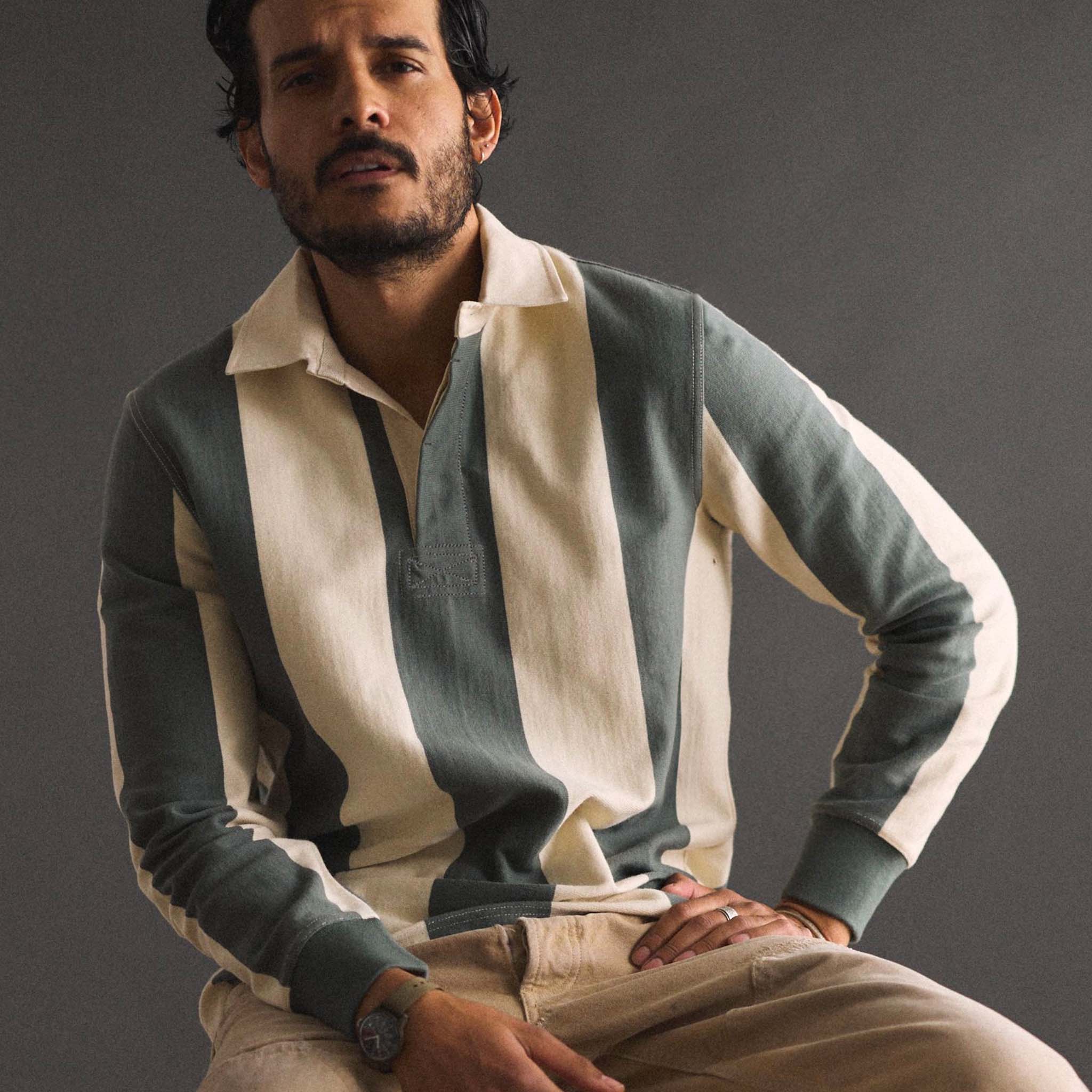 The Rugby Shirt in Deep Sea Stripe | Taylor Stitch