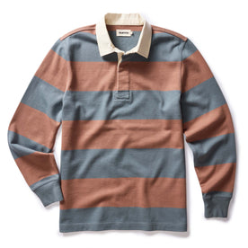 flatlay of The Rugby Shirt in Faded Brick Stripe