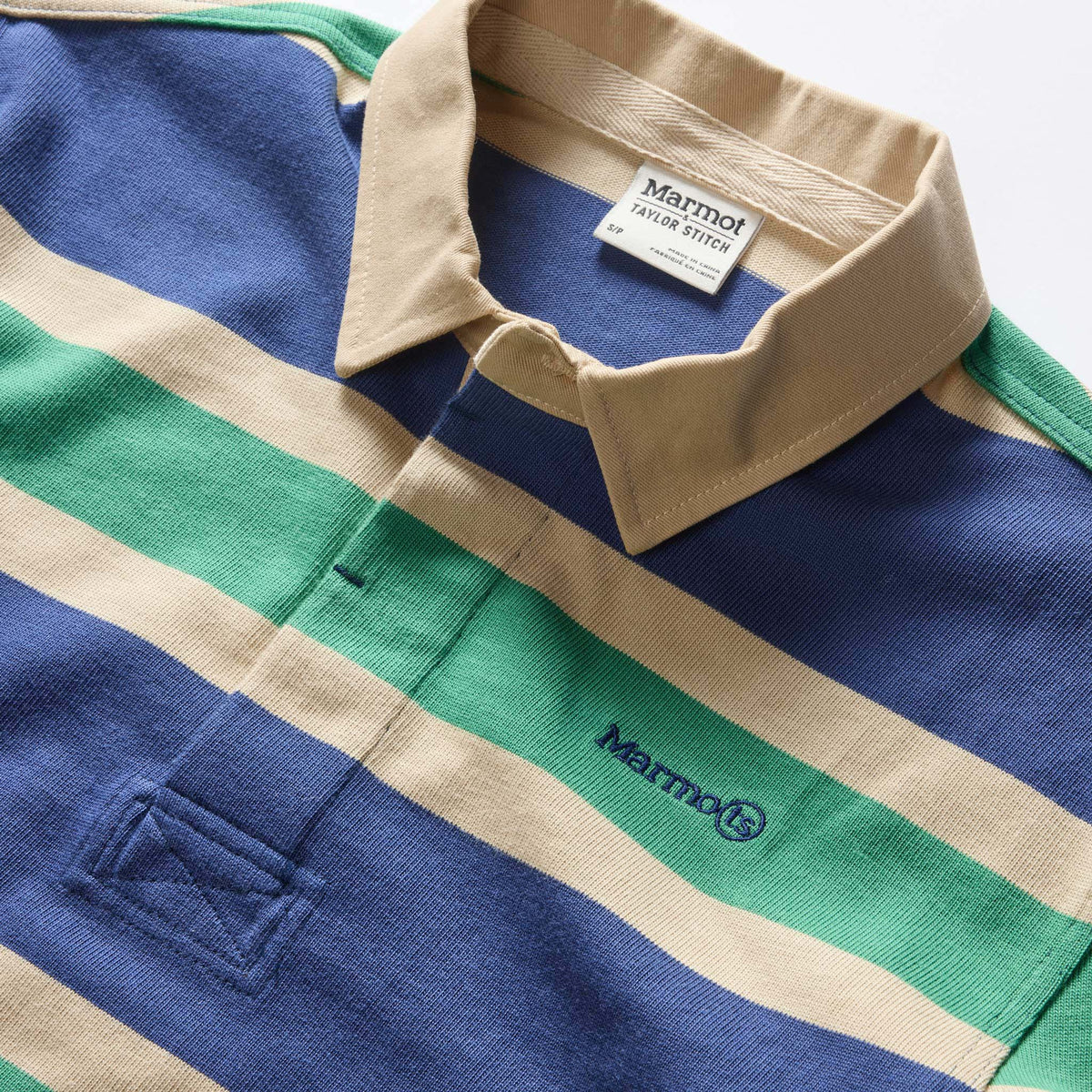 The Rugby Shirt in Navy Stripe - TS x Marmot | Taylor Stitch