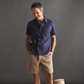The Short Sleeve Hawthorne in Dark Navy Floral - featured image