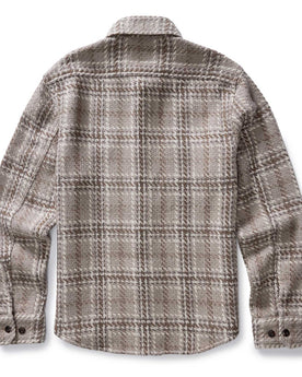 flatlay of the back of The Cutter Overshirt in Grey Plaid, Wovens by Taylor Stitch