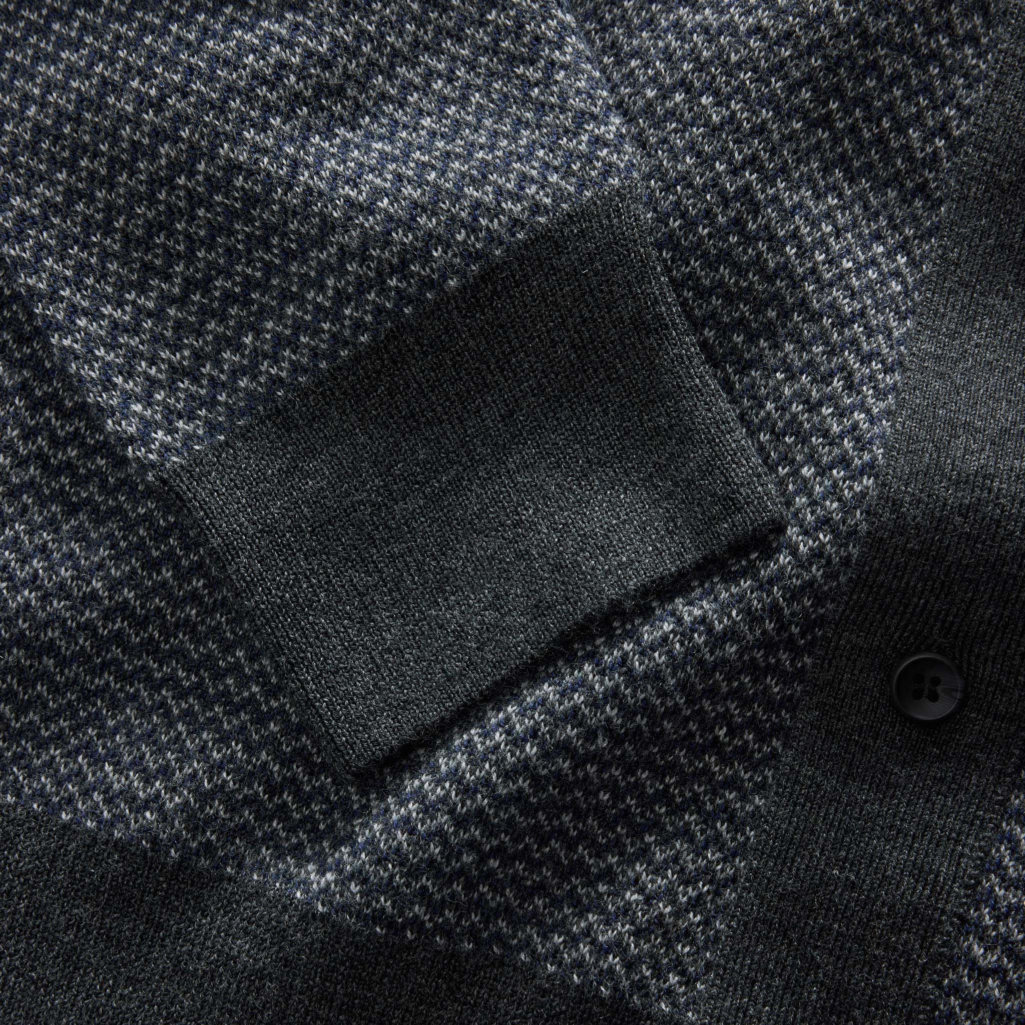 material shot of the cuffs on The Nichols Polo in Navy Birdseye, Knits by Taylor Stitch