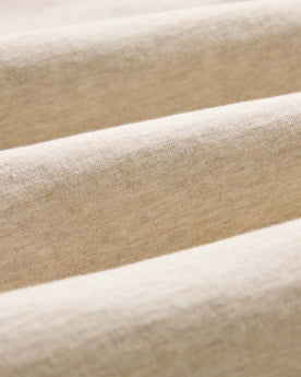 material shot of the fabric on The Organic Cotton Long Sleeve Tee in Heather Oat, Knits by Taylor Stitch