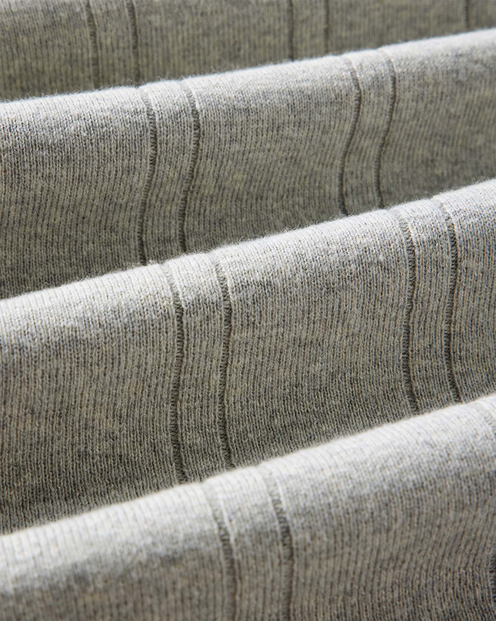 material shot of the fabric on The Valencia Sweater Polo in Heather Grey Rib, Knits by Taylor Stitch