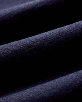 material shot of the collar on The Apres Crew in Indigo Terry, Knits by Taylor Stitch