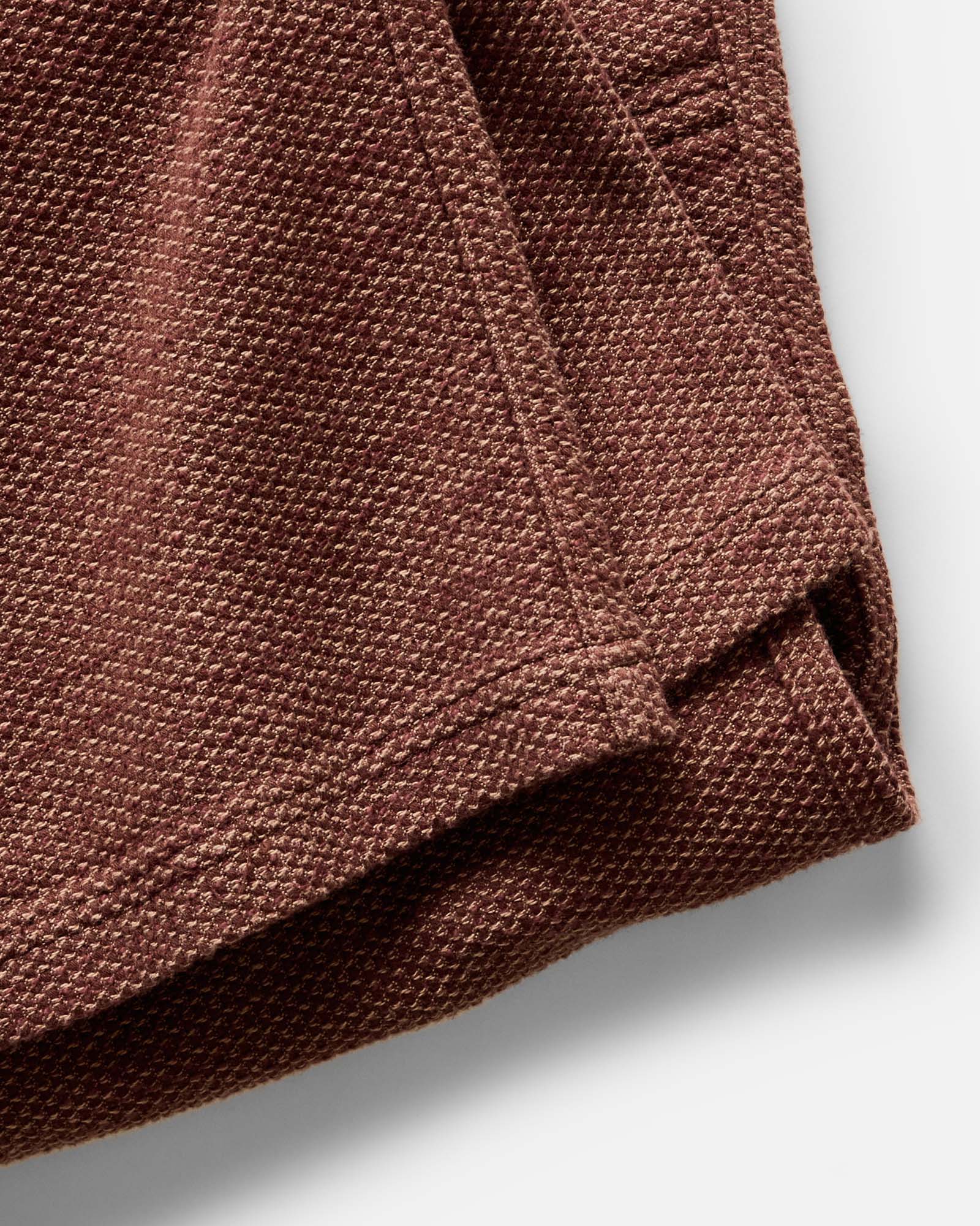 material shot of the hem on The Breakwater Pant in Black Cherry Sashiko, Bottoms by Taylor Stitch