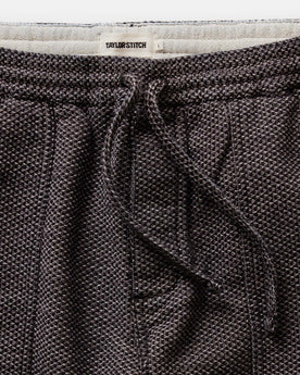 material shot of the waistband on The Breakwater Pant in Charcoal Sashiko, Bottoms by Taylor Stitch