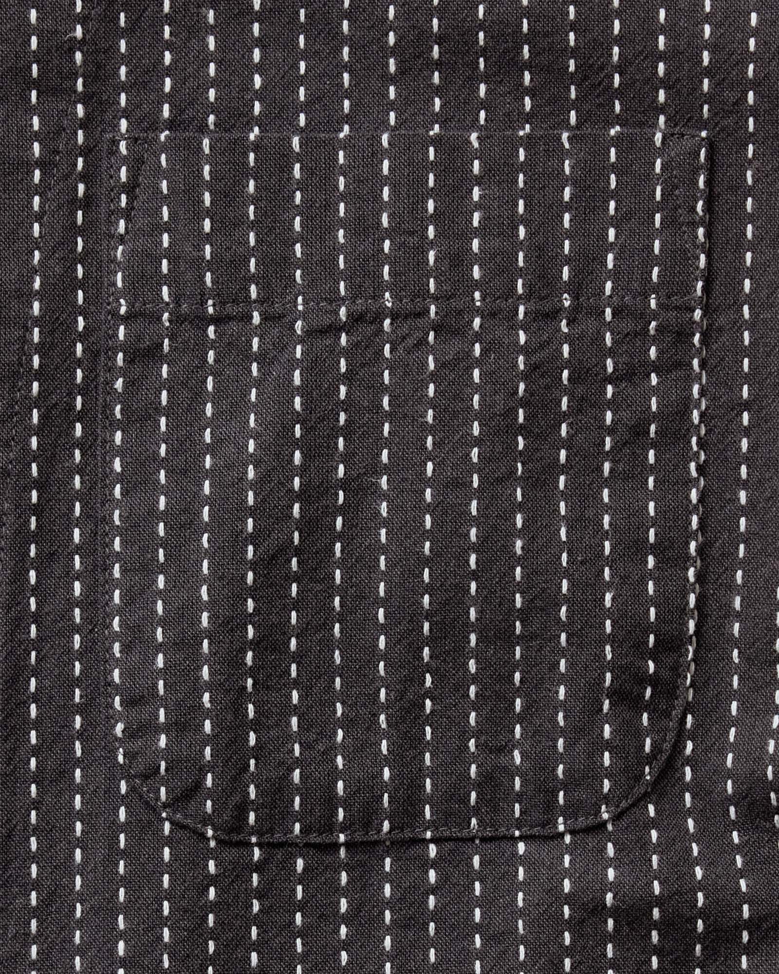 material shot of the pocket on The Conrad Shirt in Pickstitch Stripe Dobby, Wovens by Taylor Stitch