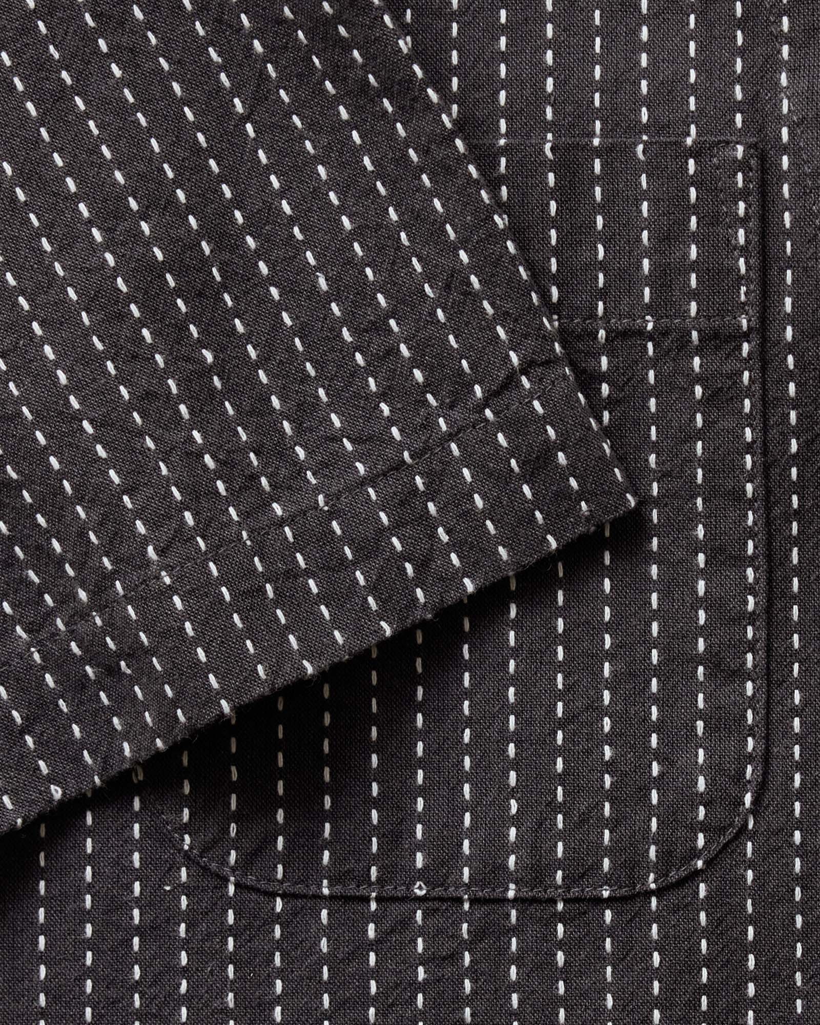 material shot of the sleeve on The Conrad Shirt in Pickstitch Stripe Dobby, Wovens by Taylor Stitch