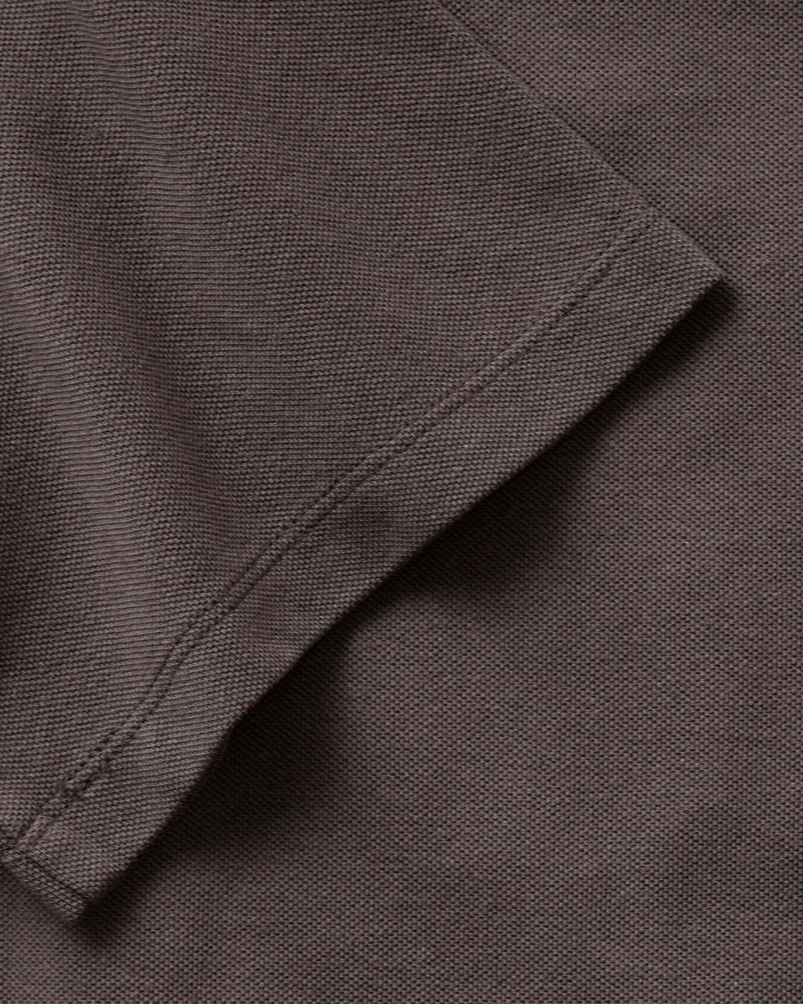 material shot of the sleeve on The Cotton Hemp Polo in Asphalt Pique, Knits by Taylor Stitch