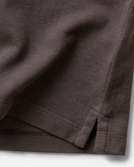 material shot of the hem on The Cotton Hemp Polo in Asphalt Pique, Knits by Taylor Stitch