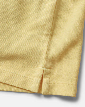 material shot of the hem on The Cotton Hemp Polo in Straw Pique, Knits by Taylor Stitch