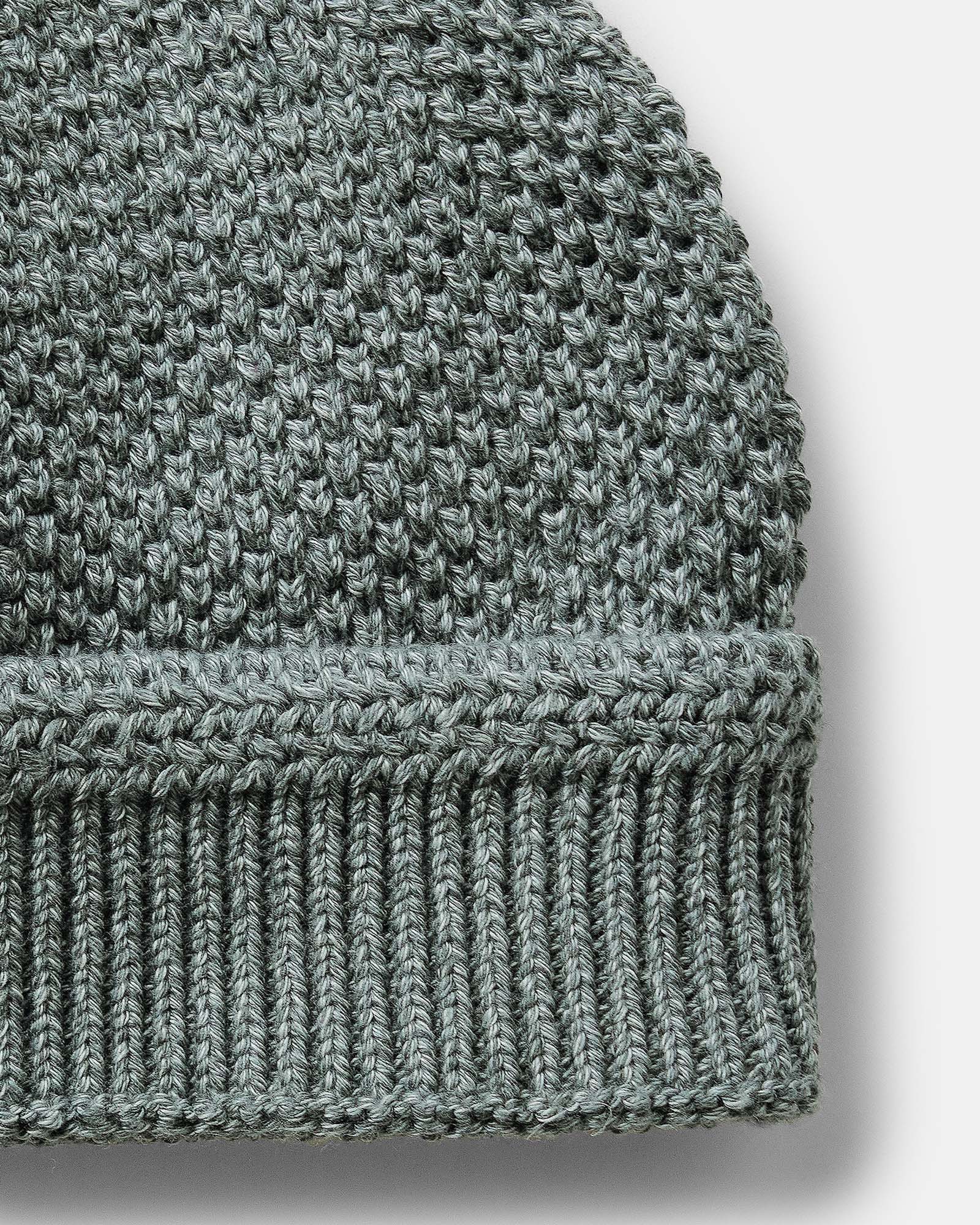 material shot of the side of The Crawford Beanie in Deep Sea Twist, Accessories by Taylor Stitch