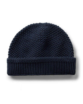 flatlay of The Crawford Beanie in Navy, Accessories by Taylor Stitch