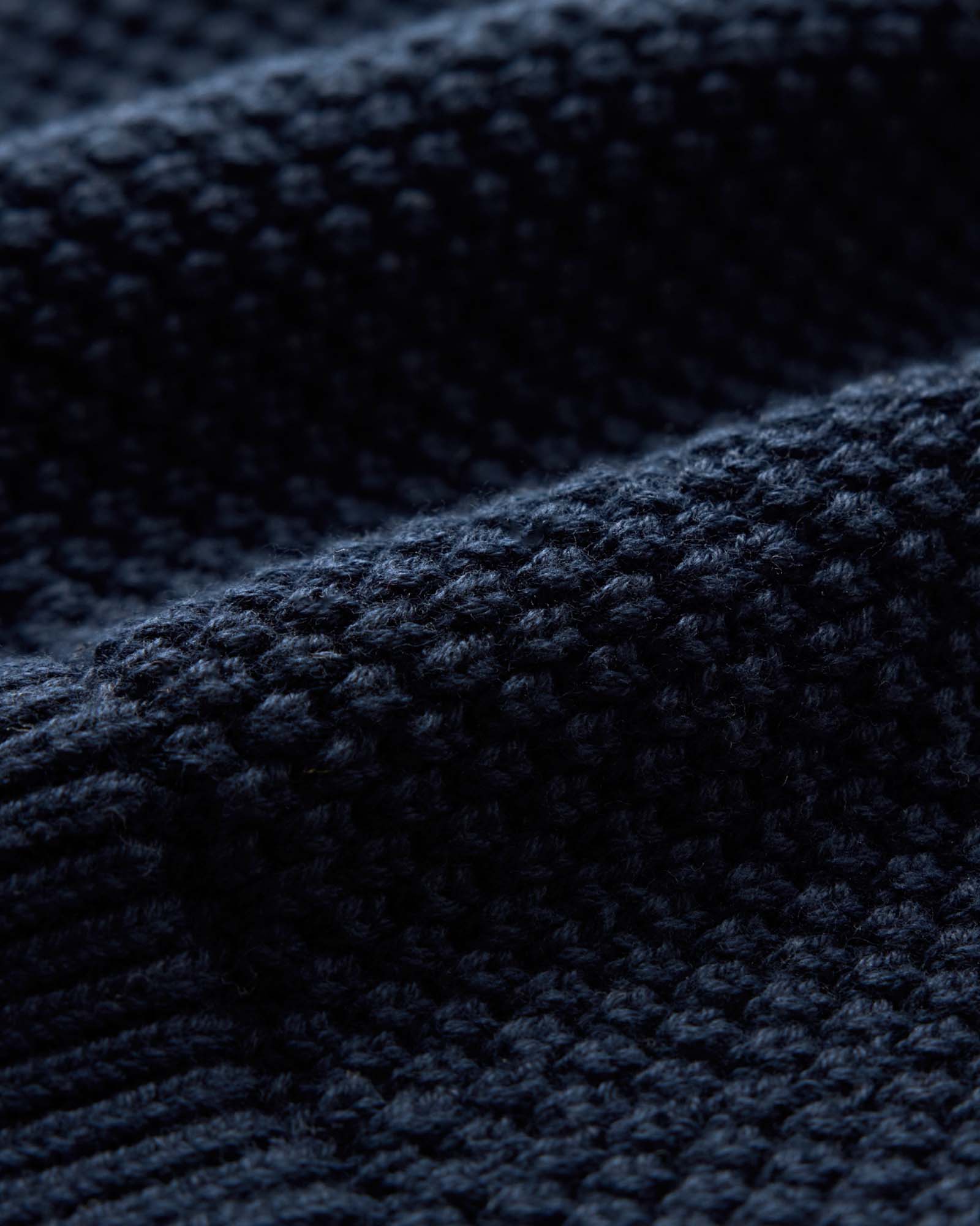 material shot of the fabric on The Crawford Beanie in Navy, Accessories by Taylor Stitch