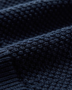 material shot of the fabric on The Crawford Beanie in Navy, Accessories by Taylor Stitch