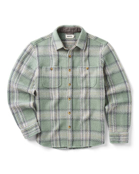 flatlay of The Cutter Overshirt in Sage Plaid, Wovens by Taylor Stitch