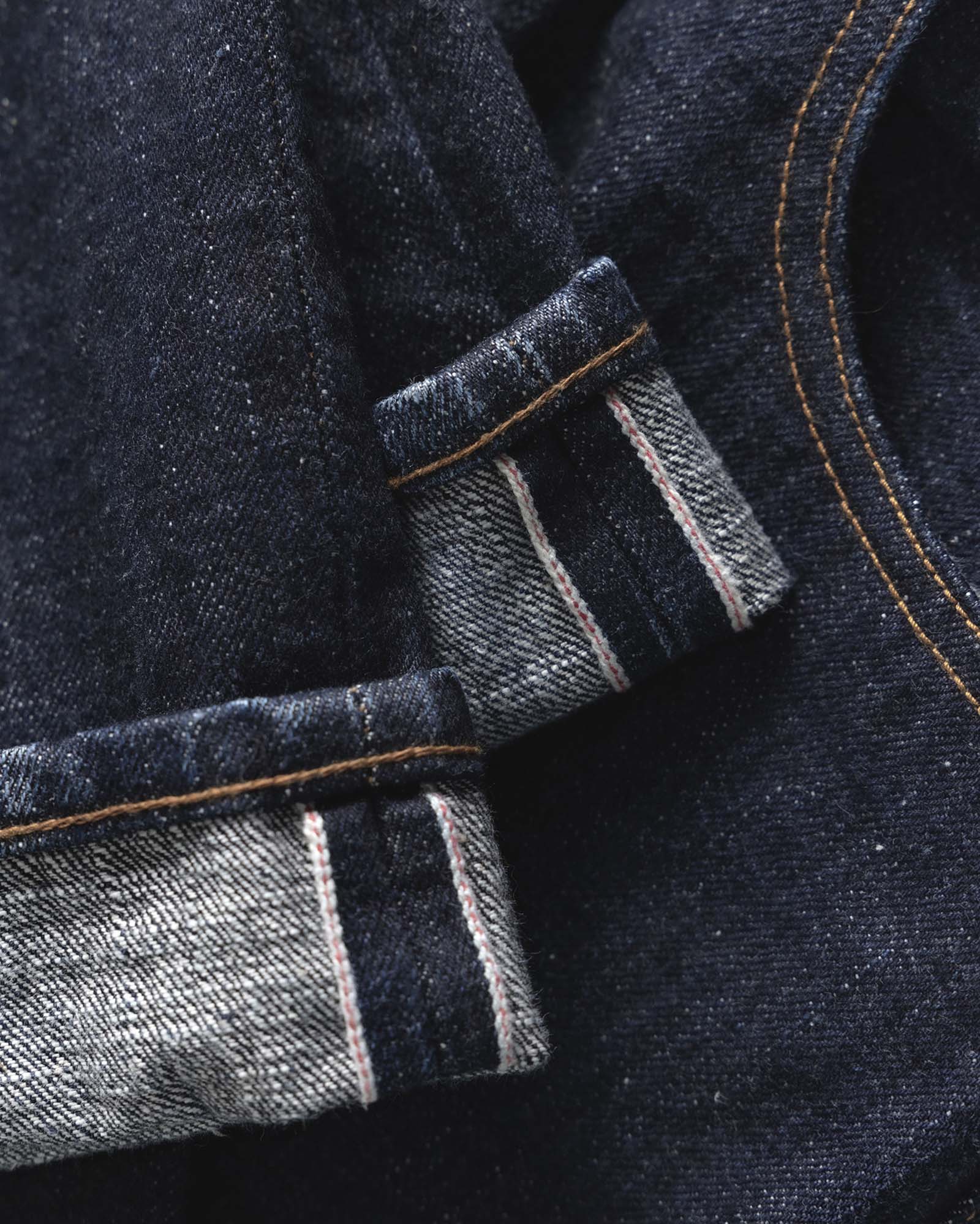 material shot of the cuffs on The Democratic Jean in Rinsed Yoshiwa Selvedge, Bottoms by Taylor Stitch