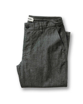 folded flatlay of The Easy Pant in Black Indigo Chambray, Bottoms by Taylor Stitch