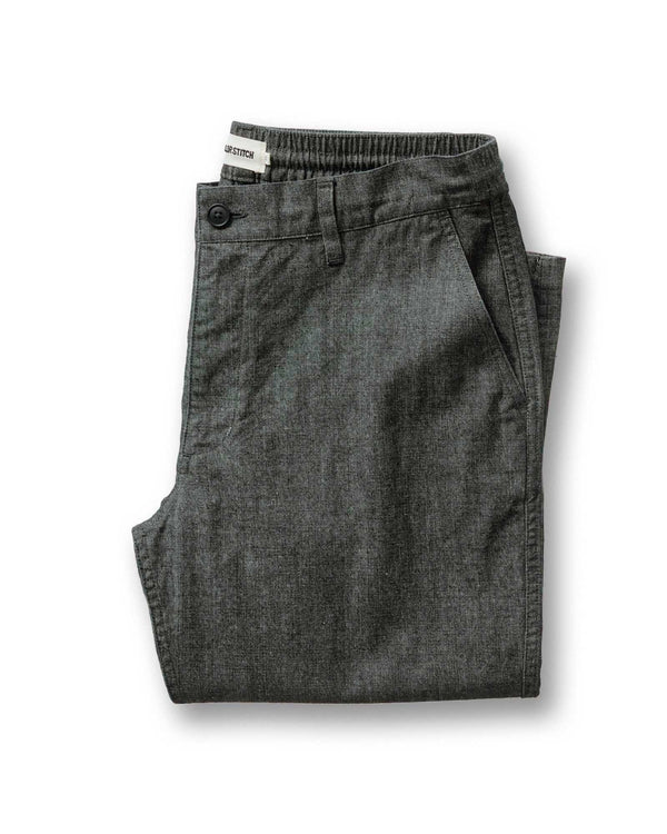 The Easy Pant in Black Indigo Chambray