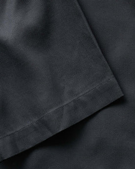 material shot of the sleeve on The Hawthorne Shirt in Asphalt, Wovens by Taylor Stitch