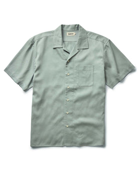 flatlay of The Hawthorne Shirt in Surf Green, Wovens by Taylor Stitch
