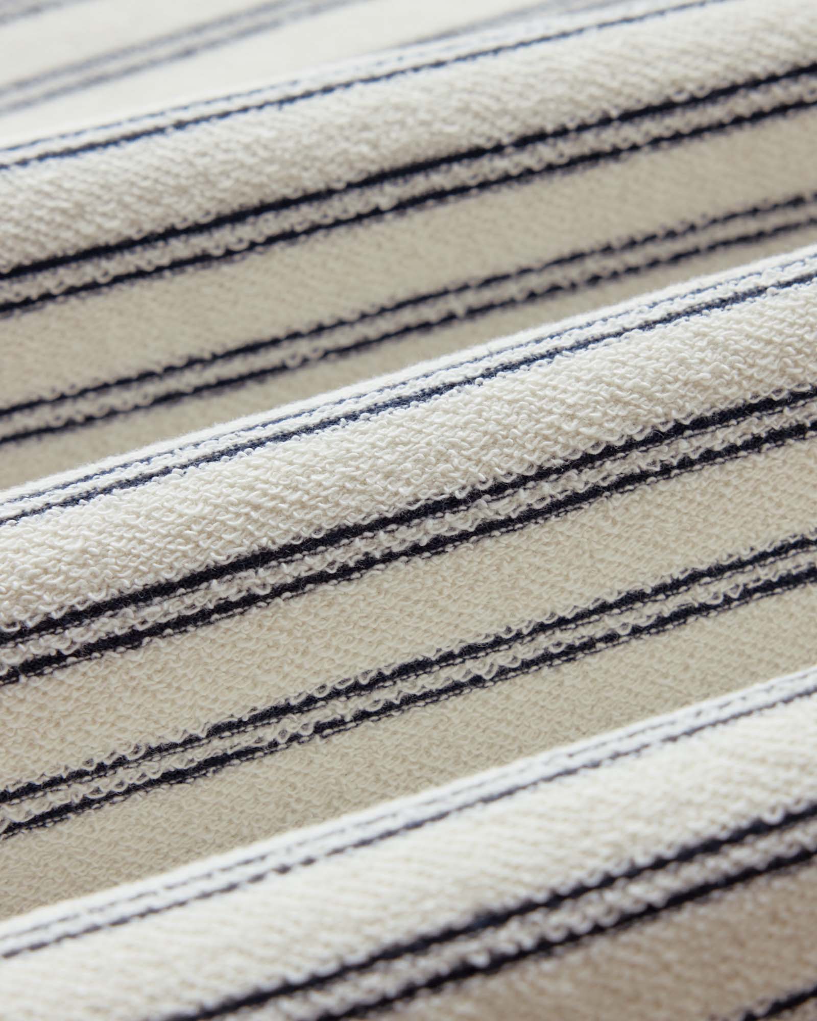 material shot of the fabric on The Hooper Crew in Marine Stripe, Knits by Taylor Stitch
