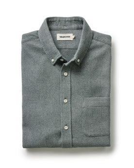 folded flatlay of The Jack in Deep Sea Twist Waffle, Wovens by Taylor Stitch