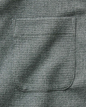 material shot of the pocket on The Jack in Deep Sea Twist Waffle, Wovens by Taylor Stitch
