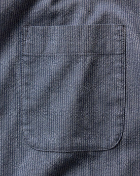 material shot of the pocket on The Jack in Marine Stripe, Wovens by Taylor Stitch