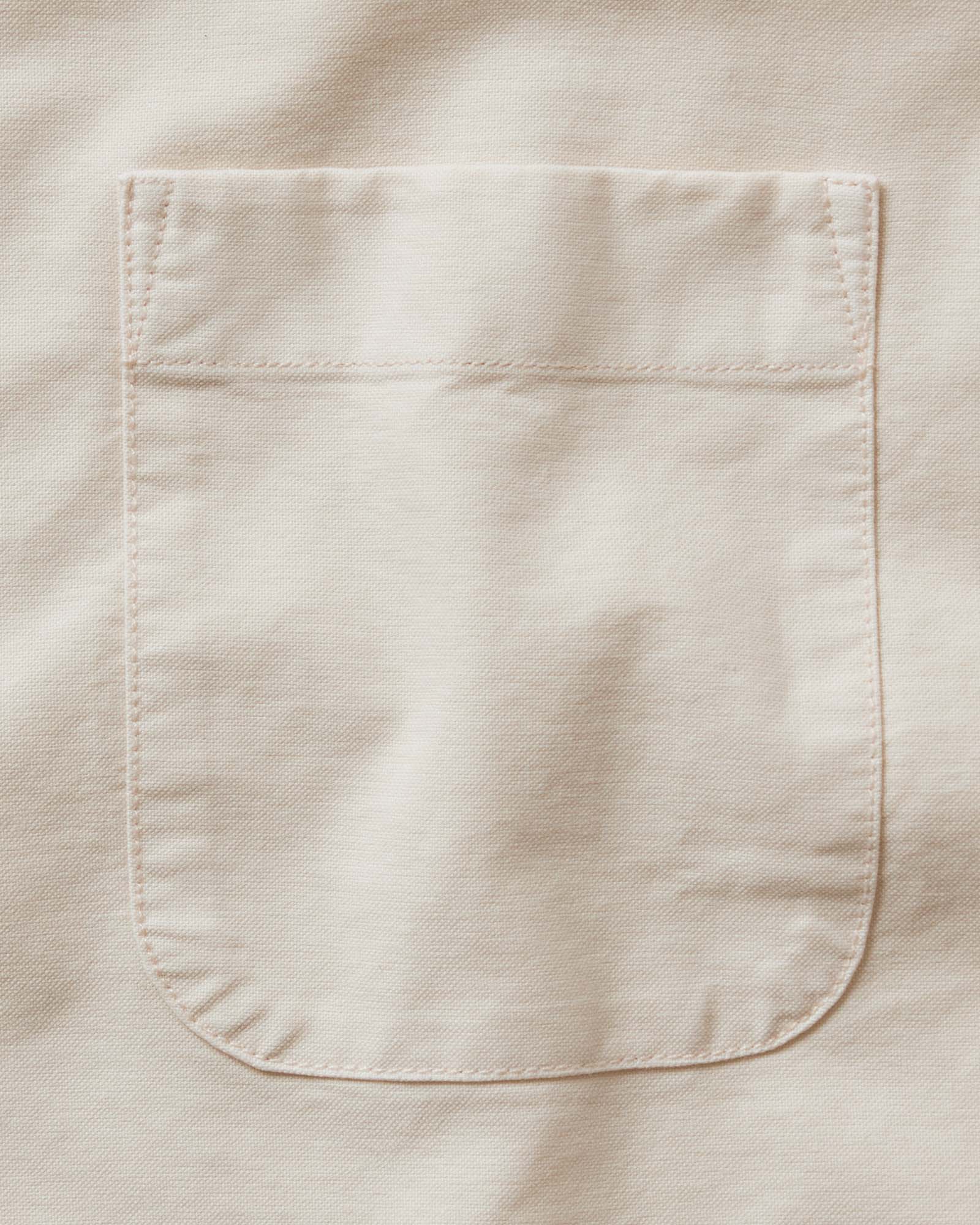 material shot of the pocket on The Jack in Pale Rose Oxford, Wovens by Taylor Stitch