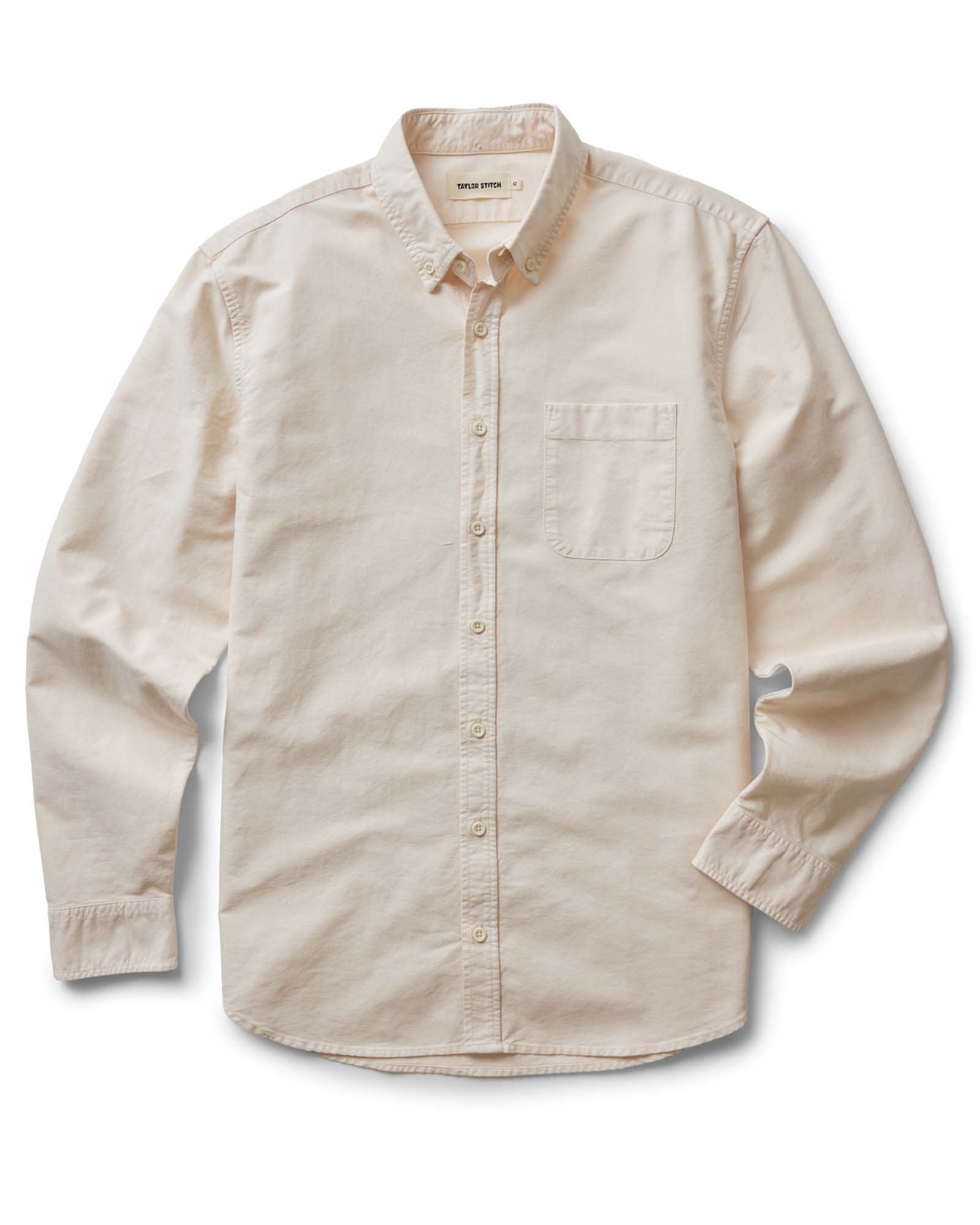 flatlay of The Jack in Pale Rose Oxford, Wovens by Taylor Stitch