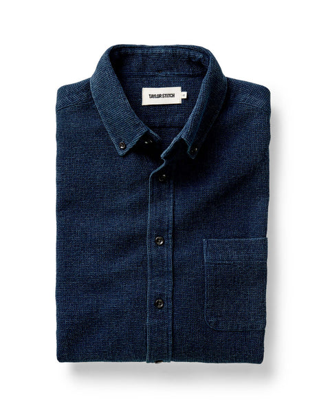 The Jack Button Down Shirt in Rinsed Indigo Waffle | Taylor Stitch