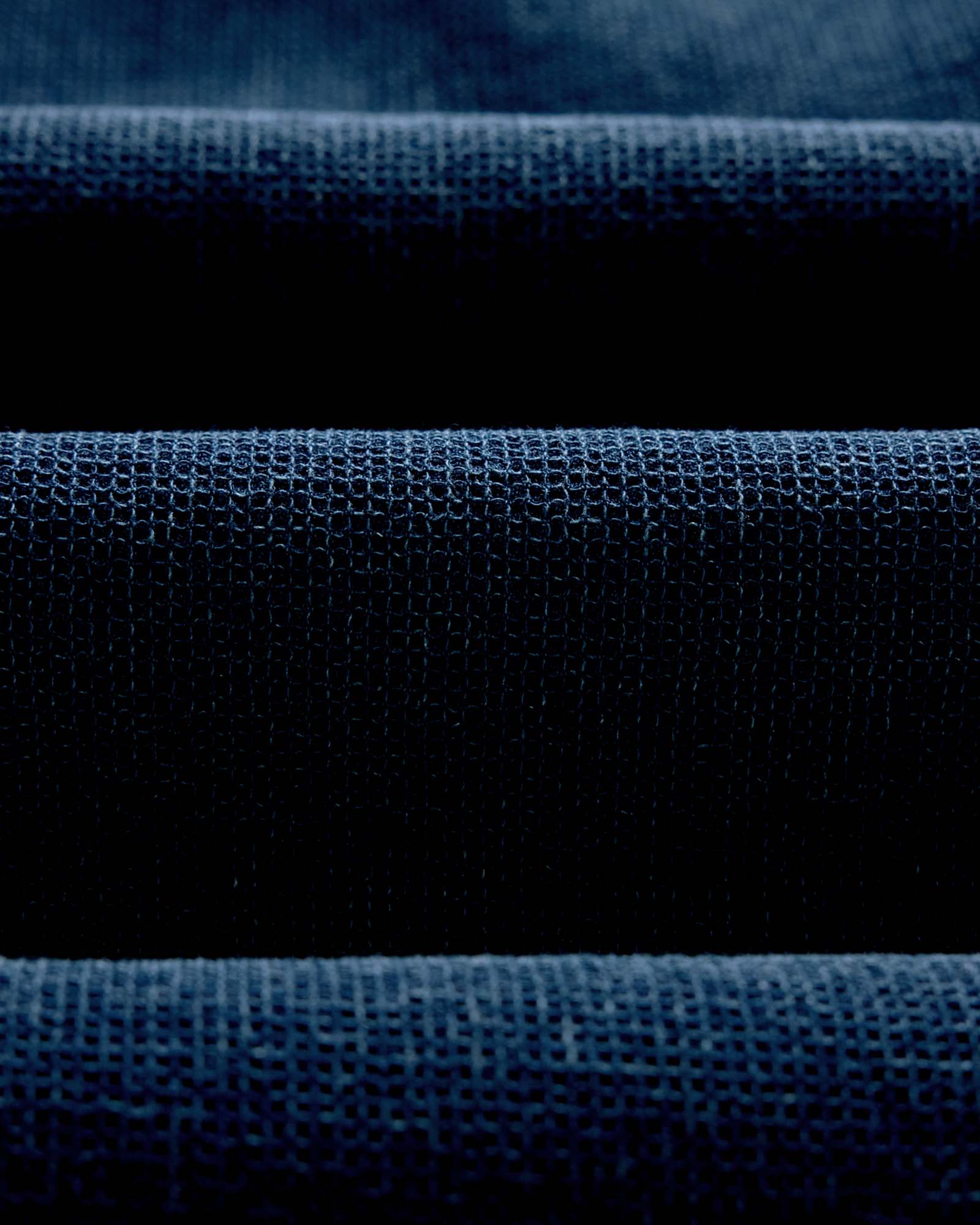 material shot of the back of the collar on The Jack in Indigo Waffle, Wovens by Taylor Stitch