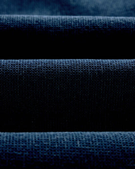 material shot of the back of the collar on The Jack in Indigo Waffle, Wovens by Taylor Stitch