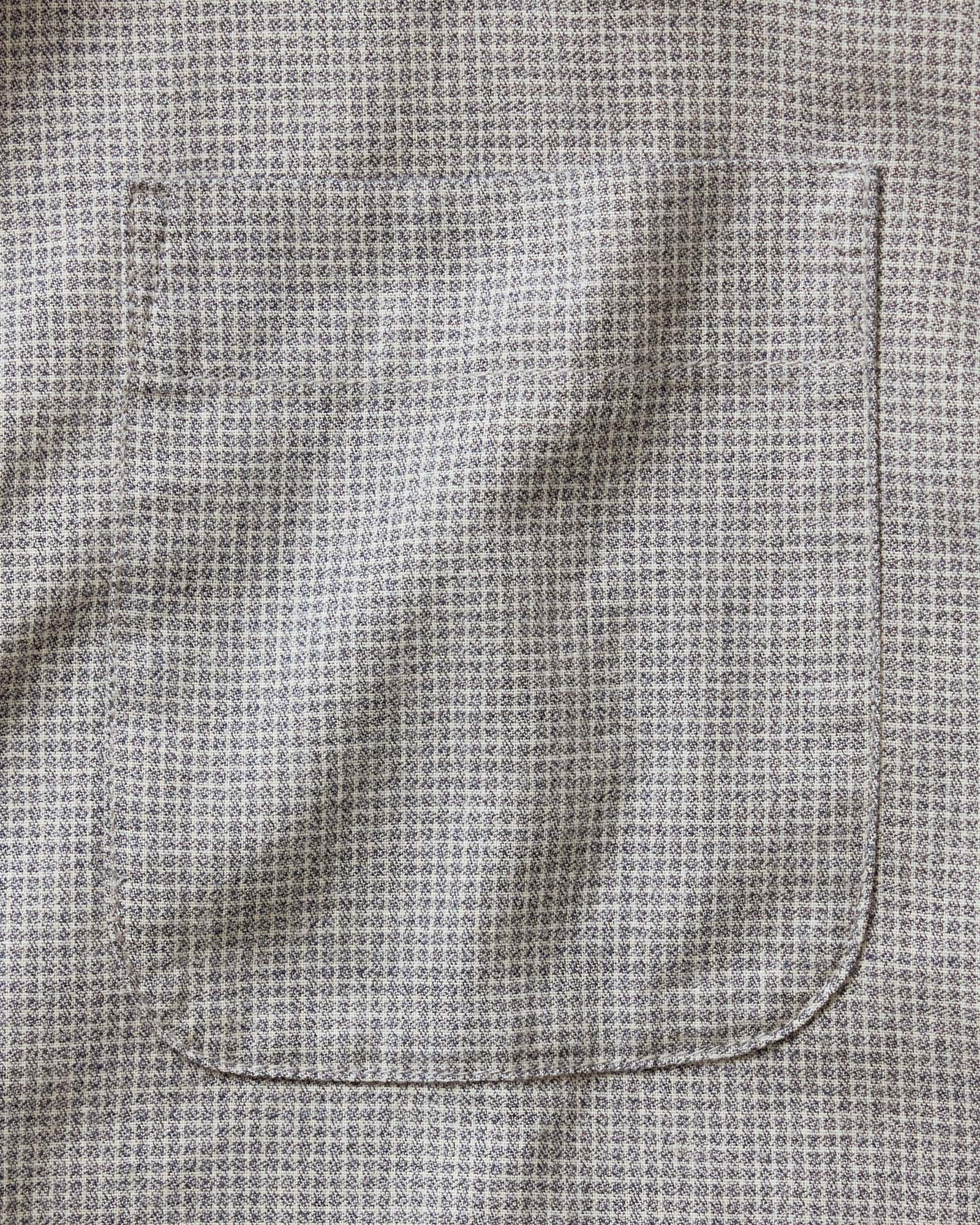 material shot of the pocket on The Jack in Steel Jaspe Check, Wovens by Taylor Stitch