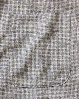 material shot of the pocket on The Jack in Steel Jaspe Check, Wovens by Taylor Stitch