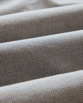 material shot of the fabric on The Jack in Steel Jaspe Check, Wovens by Taylor Stitch